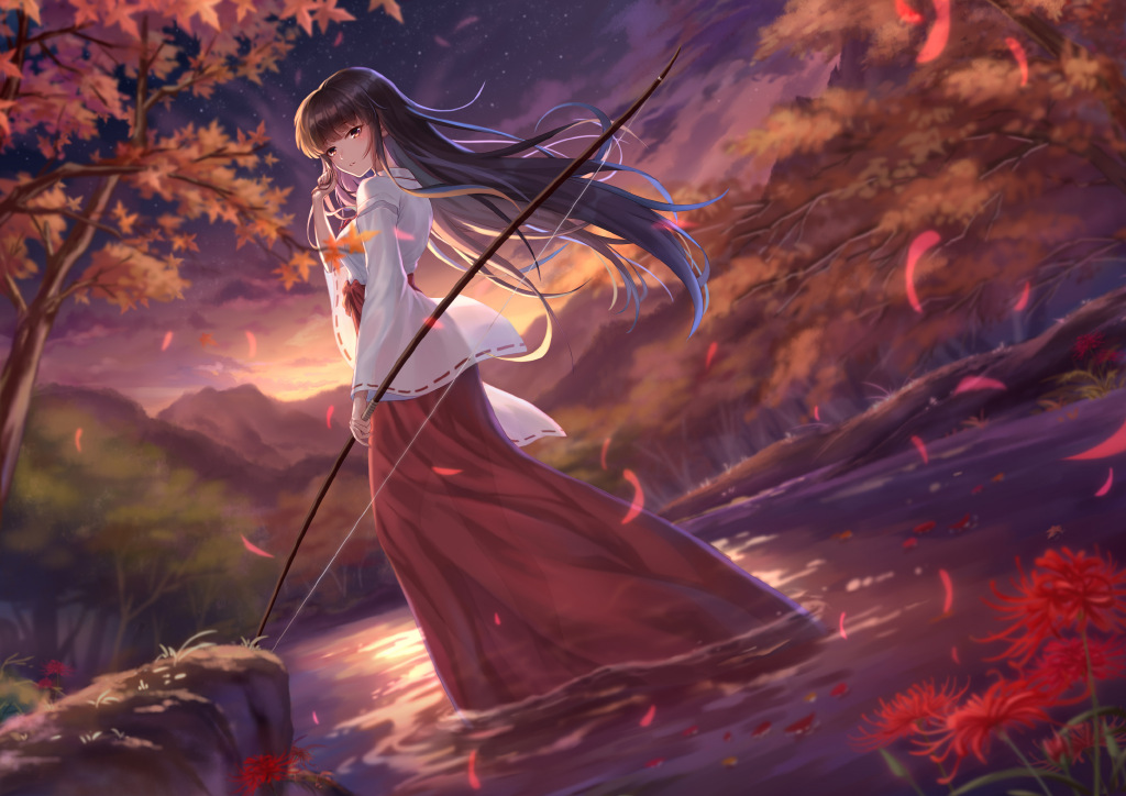 【P站美图】清冷温柔的童年女神!《犬夜叉》桔梗壁纸特辑
