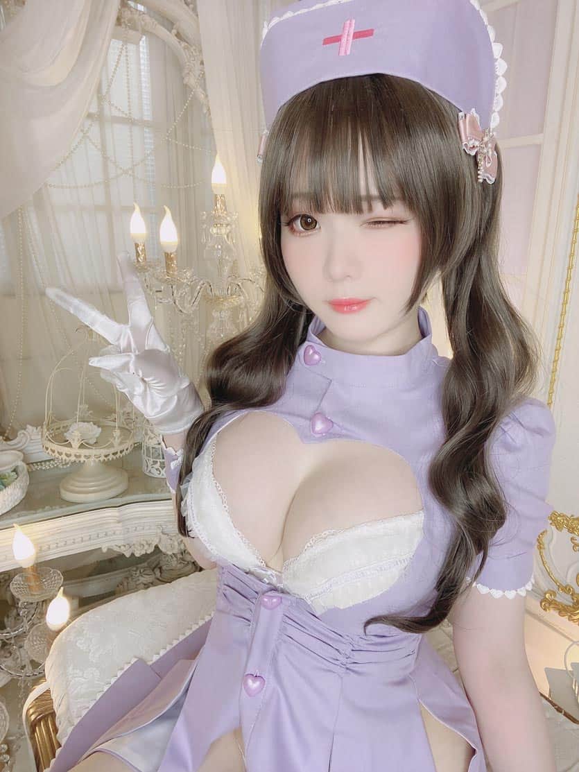霜月shimo 紫护士COS