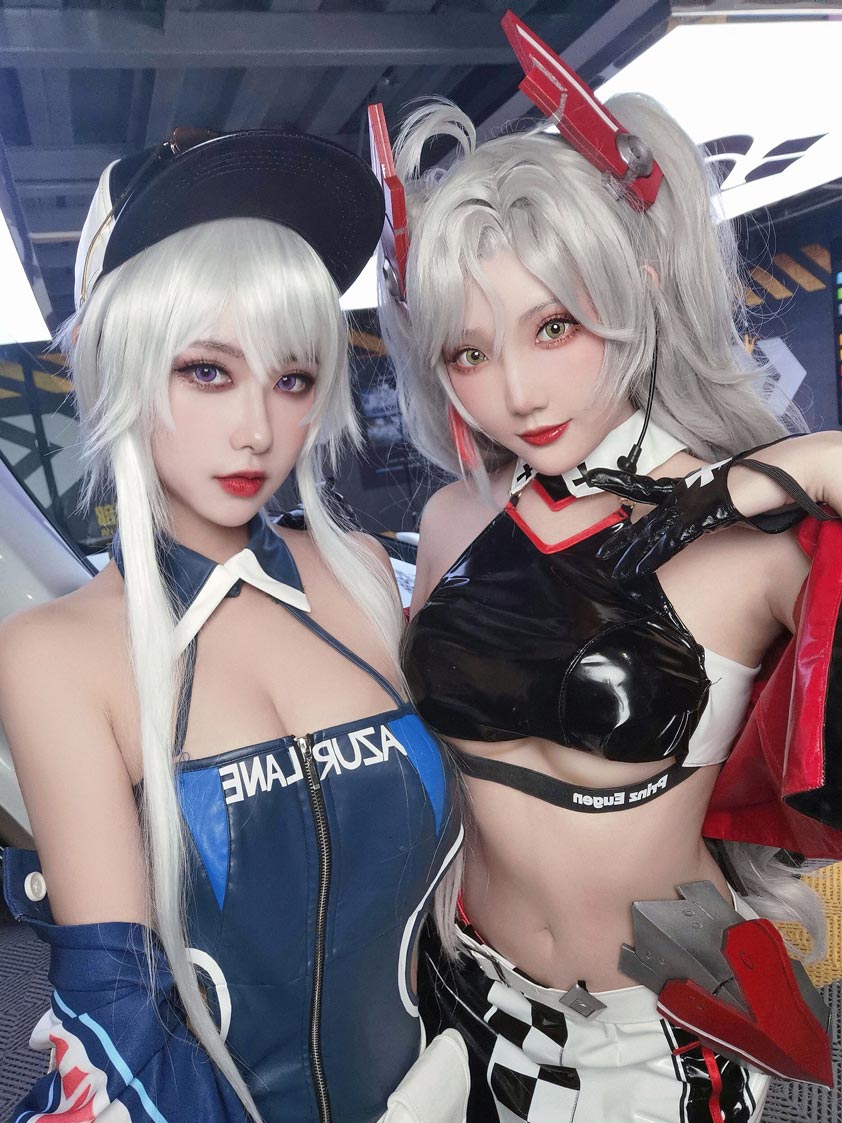 Momoko葵葵&瓜希酱 碧蓝航线 欧根赛车女郎