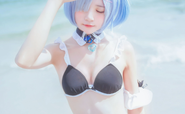桜桃喵 蕾姆COS，精品摄影作品赏析