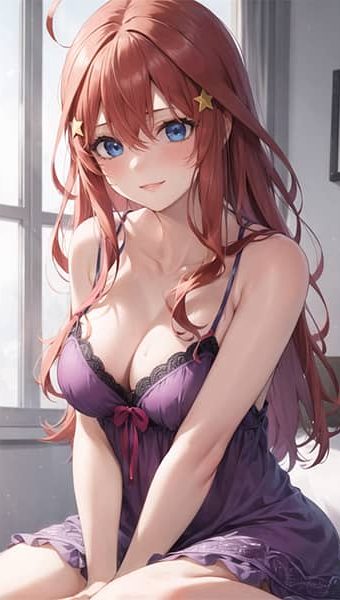 AI绘画 五等分的新娘 中野五月 睡衣 内衣 枕头