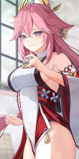 【P站画师】原神八重神子珐露珊 画师YENI的插画作品